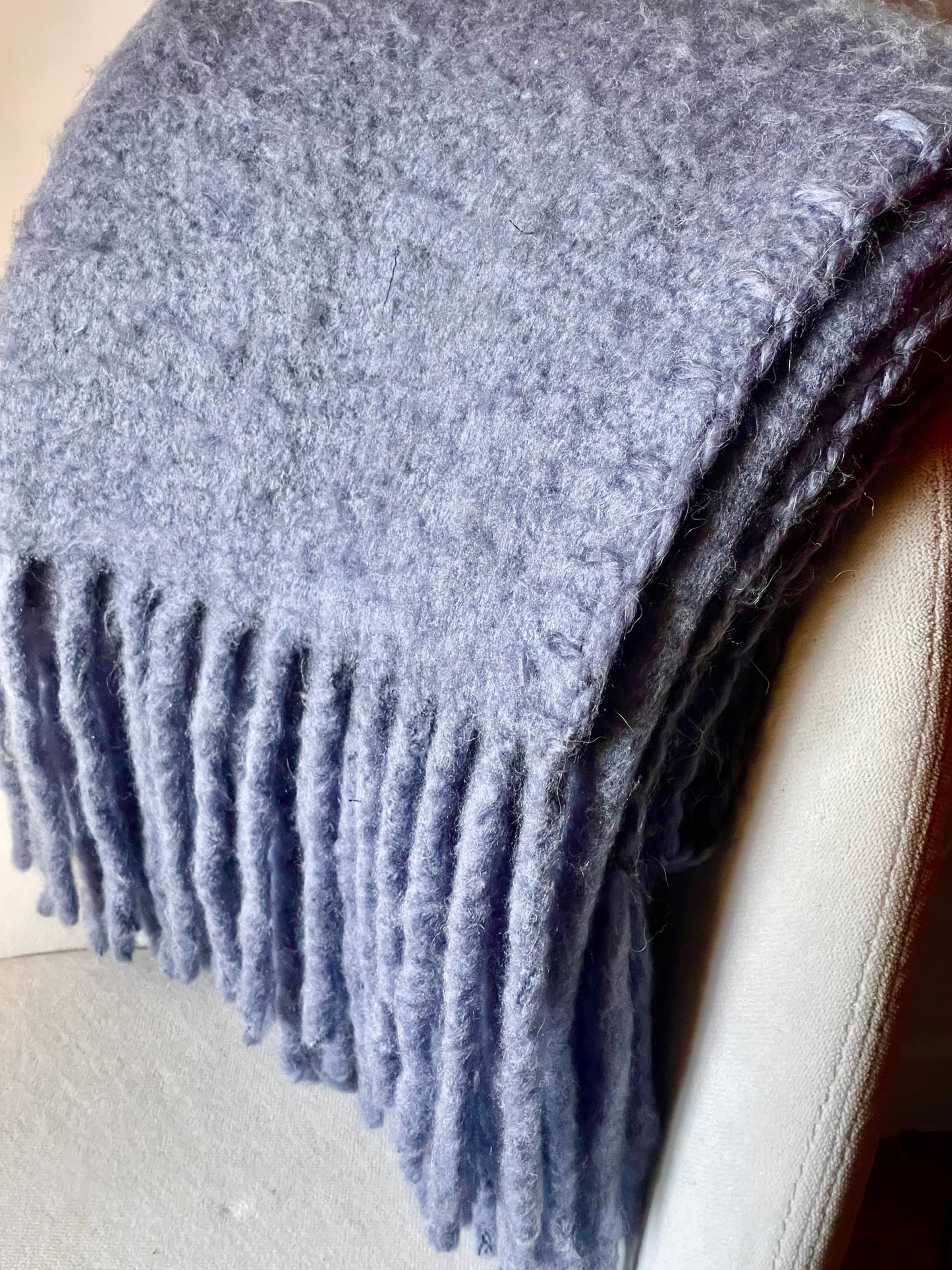 Plaid met feston en franjes